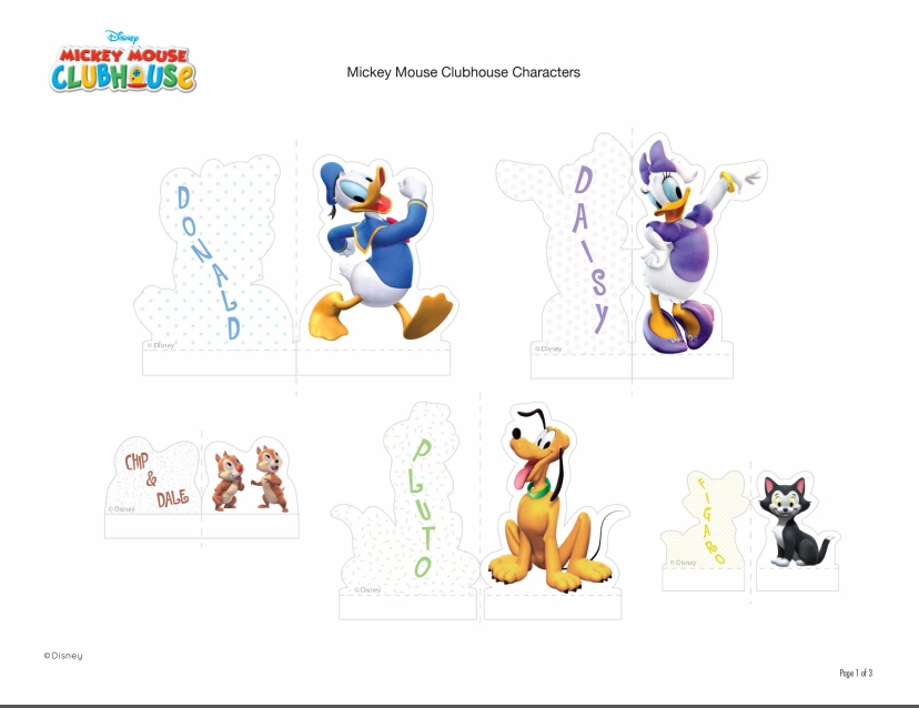 Mickey Mouse Club House Play Set folha Personagens 1