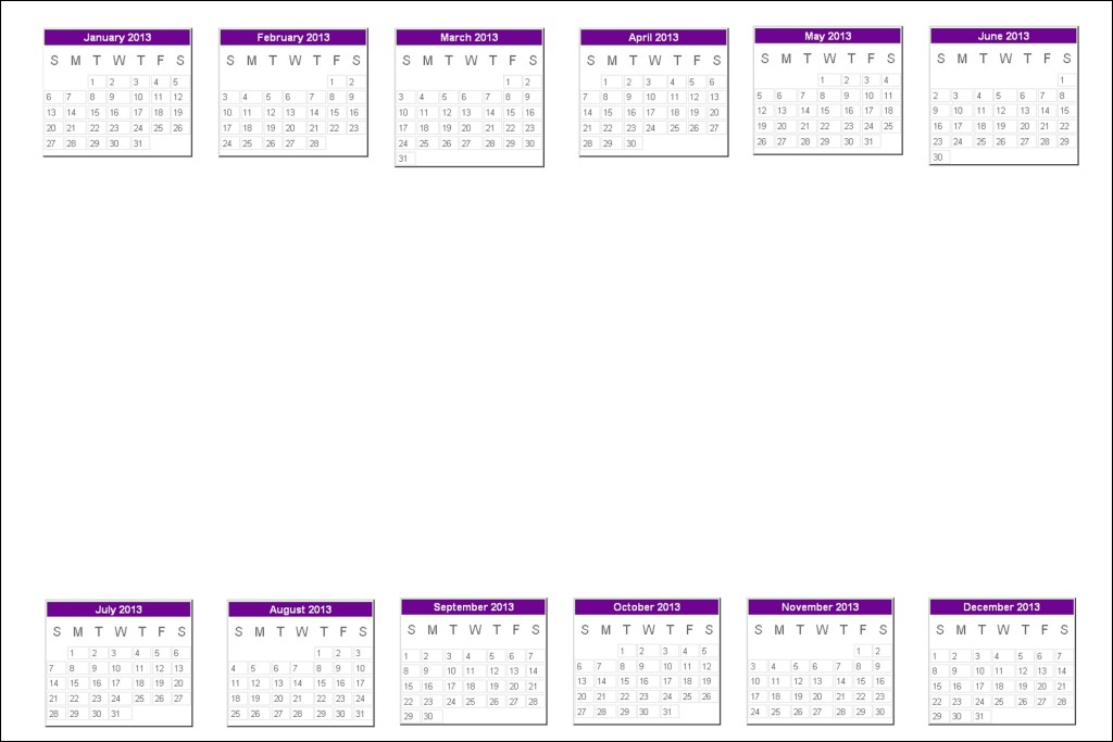 Molde calendário 2013