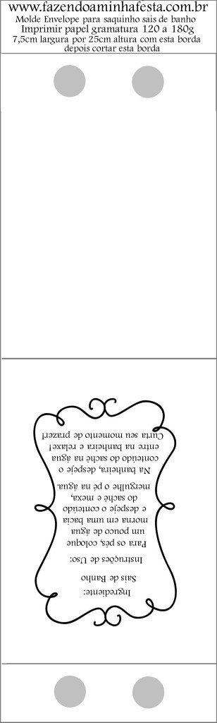 Molde saquinho sais de banho