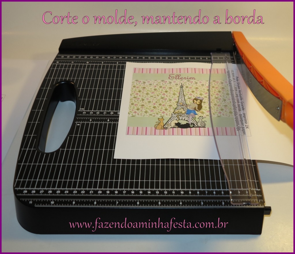 Corte os moldes nas marcas