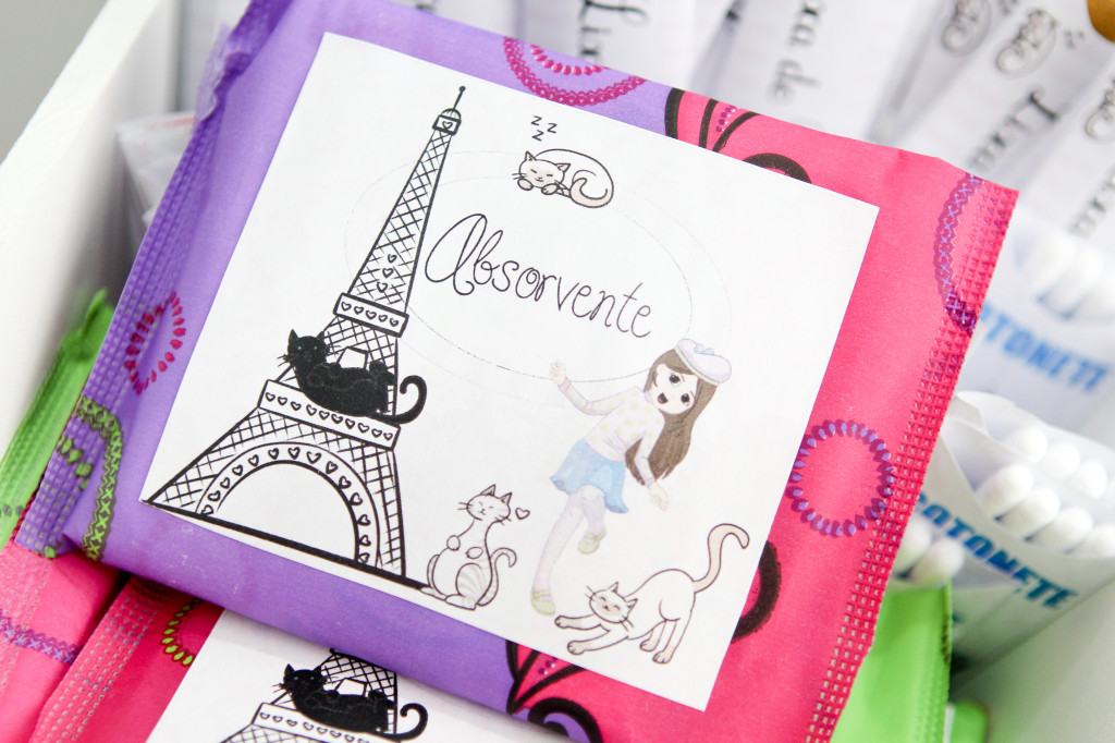 Absorvente (qualquer marca embalado um a um). Clique Aqui para molde