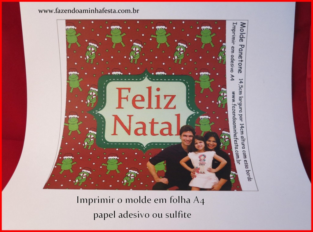 Imprimir o molde de panetone decorado em uma folha A4