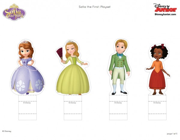 Personagens Sofia Primeira prontos para imprimir