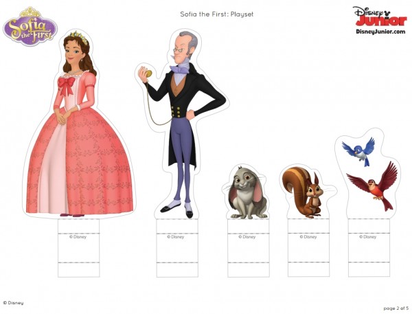 Personagens Sofia Primeira prontos para imprimir