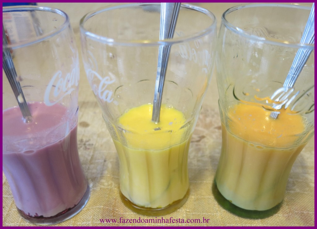 Assim fica a metade da gelatina depois de misturada com leite de côco ou creme de leite.