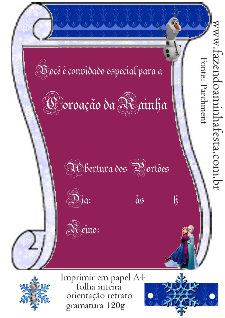 Molde Convite Frozen