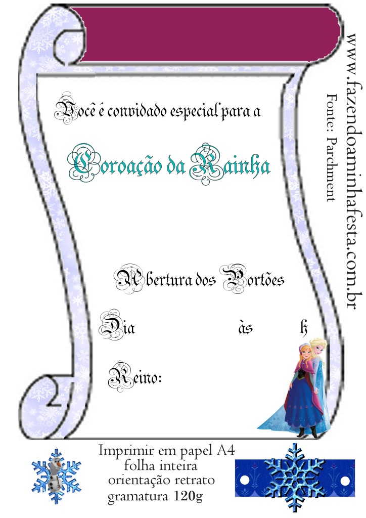 Molde Convite Frozen