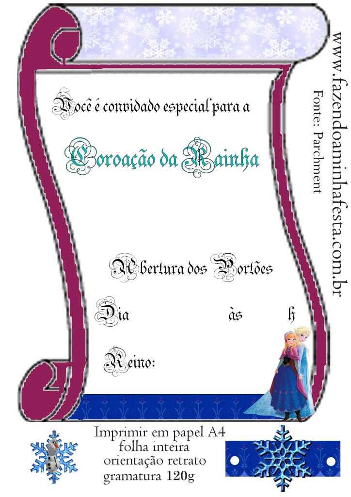 Molde Convite Frozen