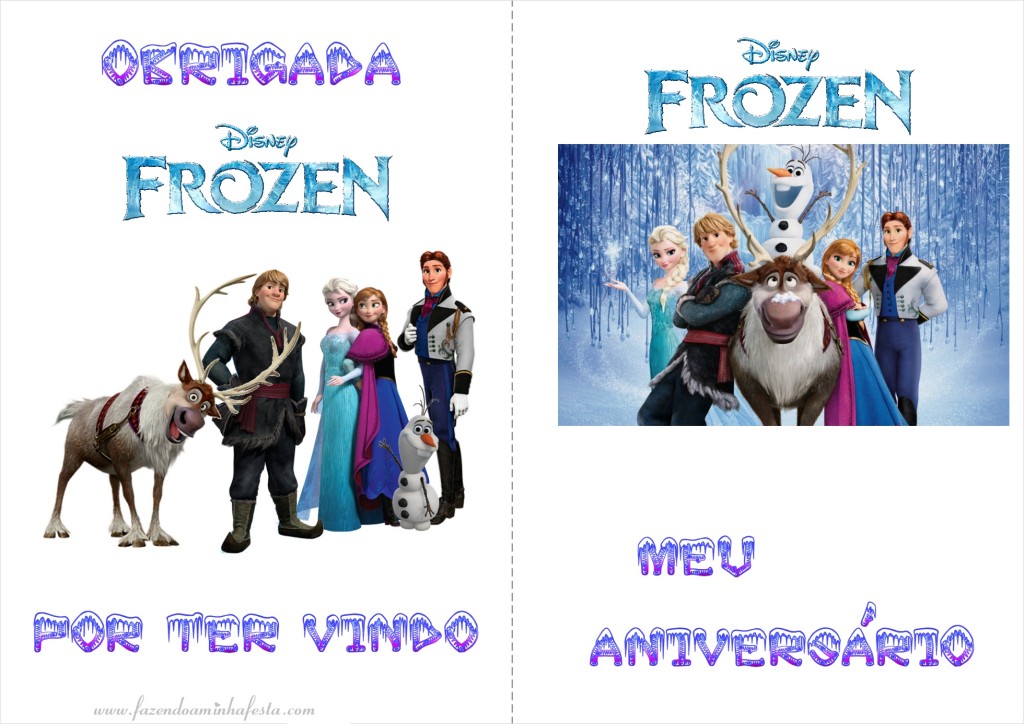 Capa do Livrinho de Atividades Frozen (colocar nome e idade da aniversariante)