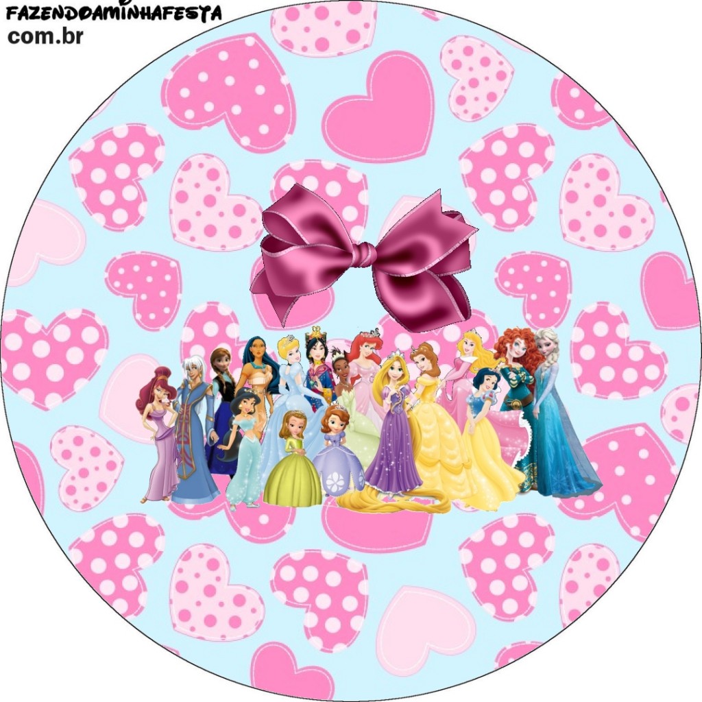 Molde redondo das princesas