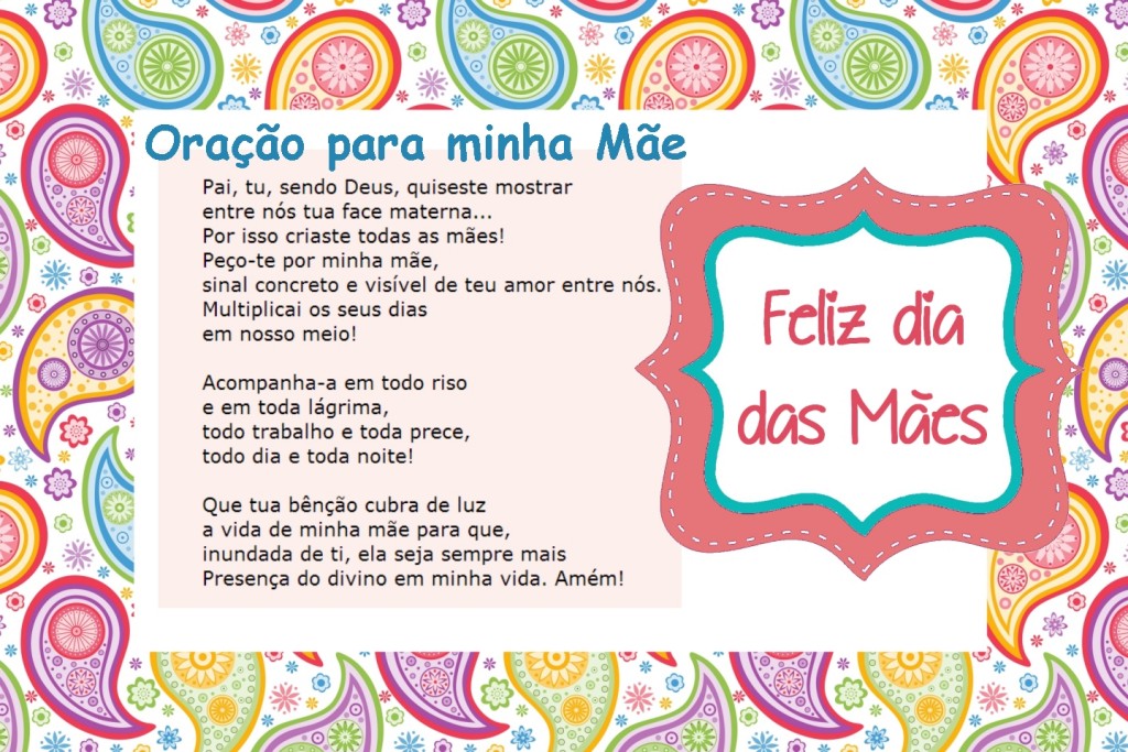 Cartão com Mensagem para o Dia das Mães