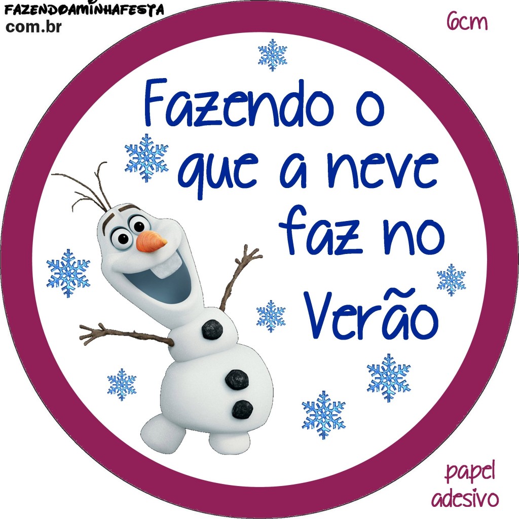 Rótulo do Olaf para àgua Ouro Fino