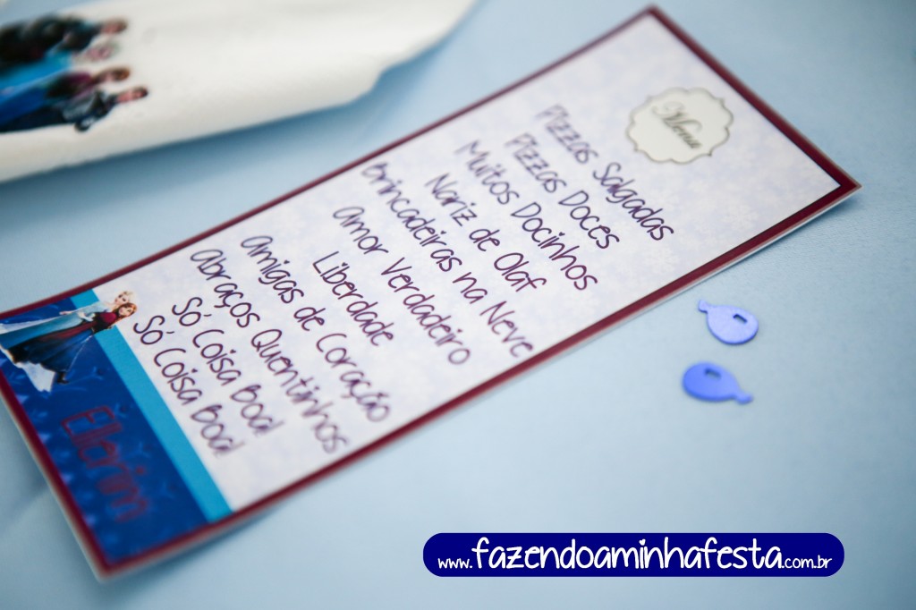 Cardápio Frozen - clique aqui para o molde pronto