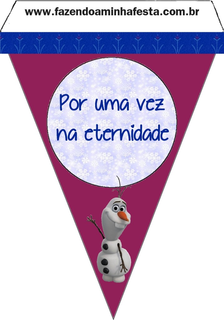 Bandeirinha para Varal com frases do filme Frozen.