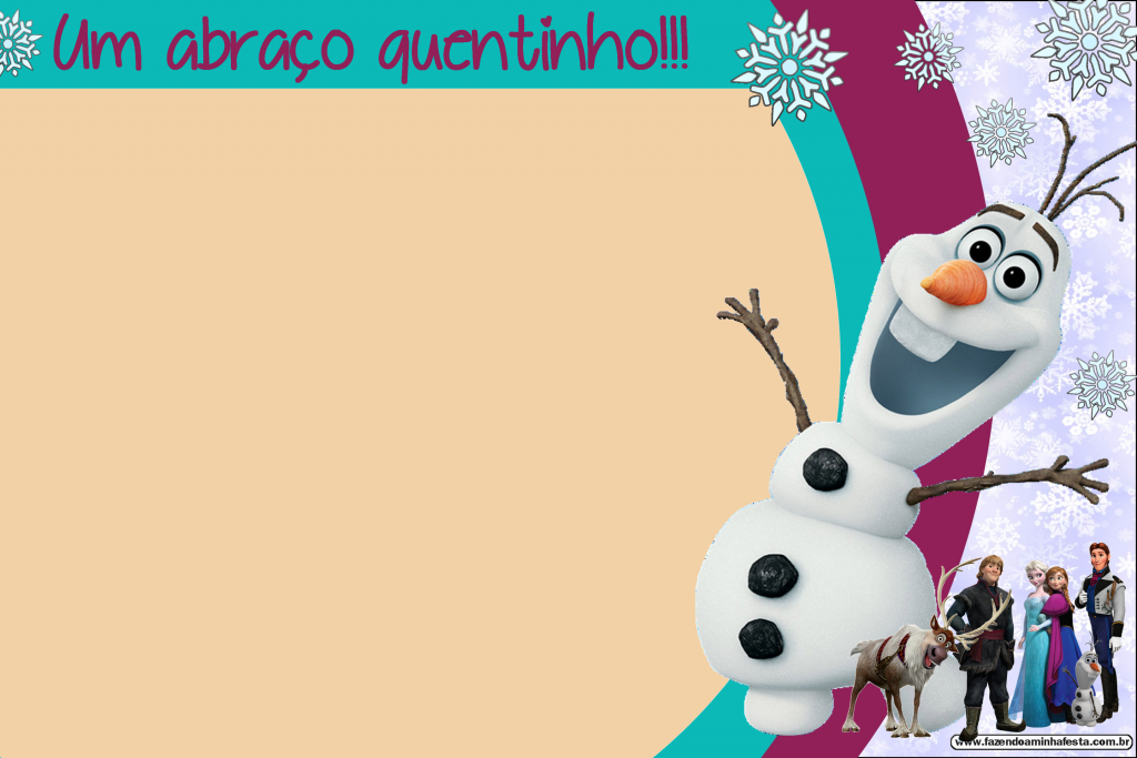 Molde Moldura Abraço Olaf em PNG 