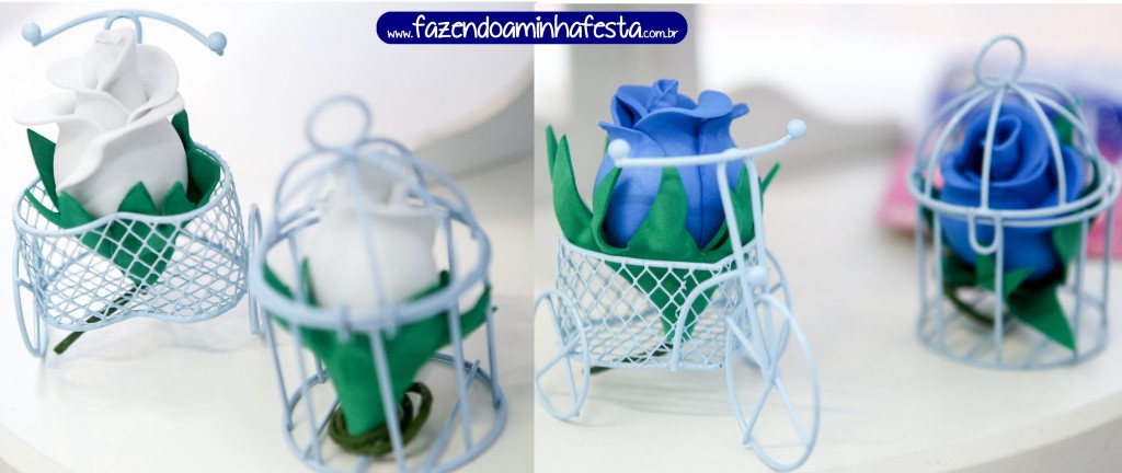 Mais rosas da Cida, que usei para representar as irmãs presas (na gaiola) e livres (na bicicleta).