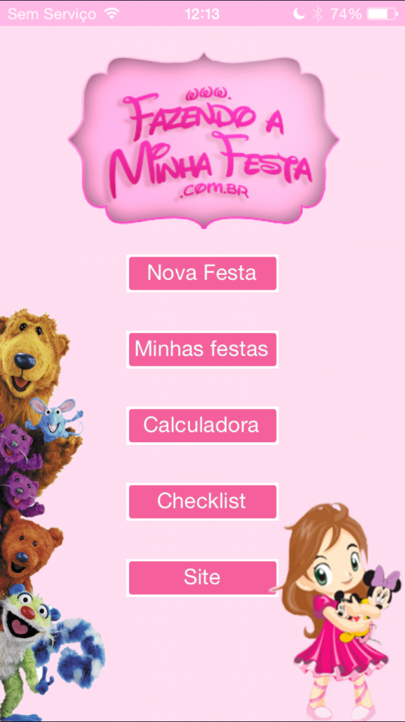 Página Inicial do Aplicativo