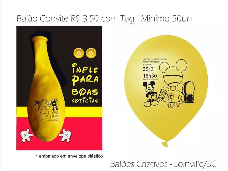 Modelo de Convite Balão