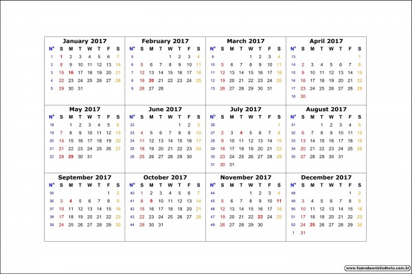 calendario 2017 2