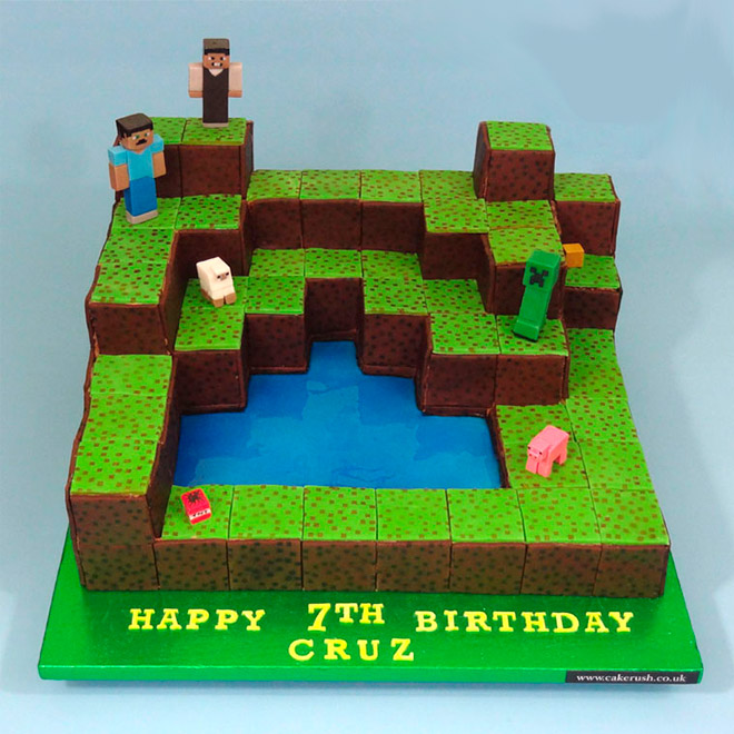 Bolo Minecraft via http://www.cakerush.co.uk