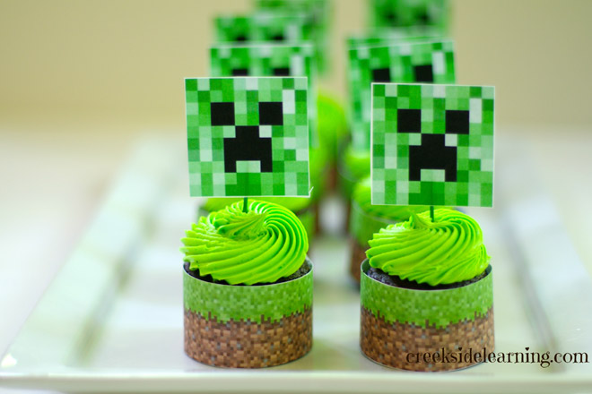 Cupcake Minecraft via http://creeksidelearning.com