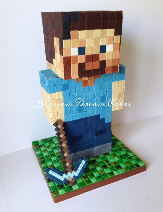 Bolo Minecraft via Blossom Dream Cakes
